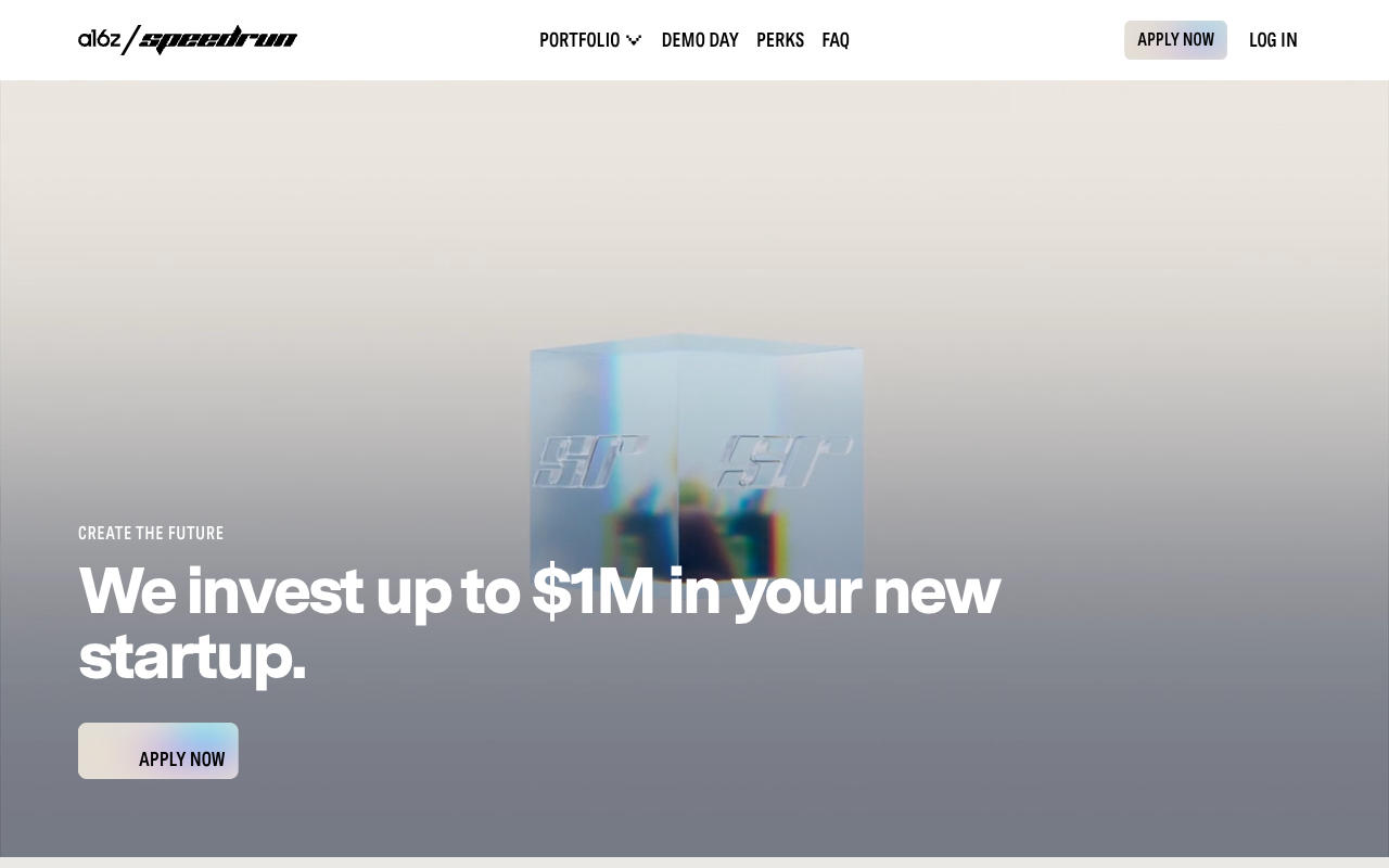 a16z Speedrun ($500k-$1M for ~10%) preview