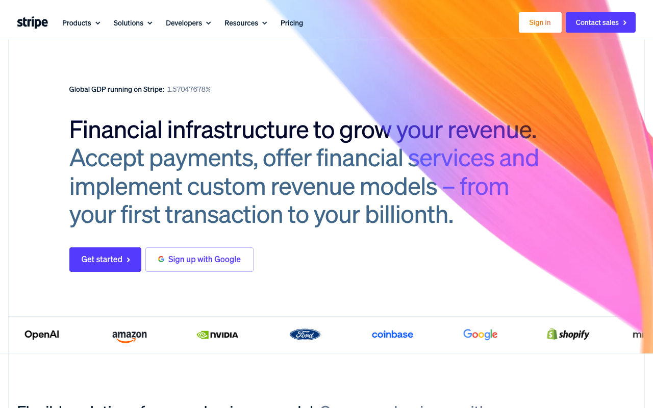 Stripe screenshot